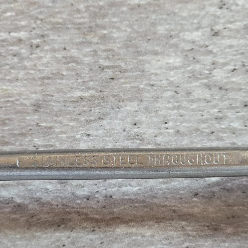 Ekco Eterna Carving Fork/Meat Fork Shaft Wood Handle 13” Long Vtg Kitchen USA